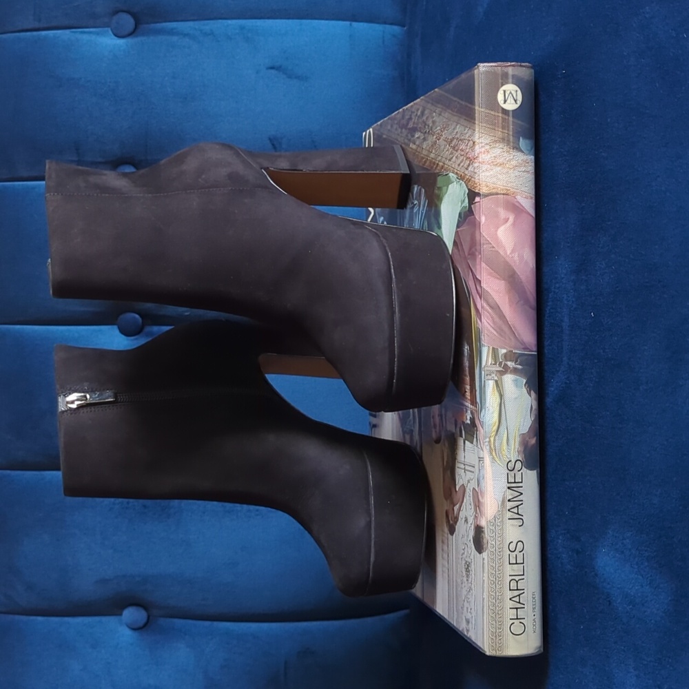 L'Intervalle Ria Black nubuck platform booties size 37 (6.5)